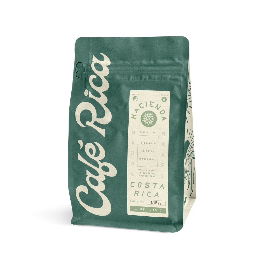Sample Bag Cafe Rica's Hacienda - House Roast - Single Origin and Certified Organic Washed Costa Rica - 100g